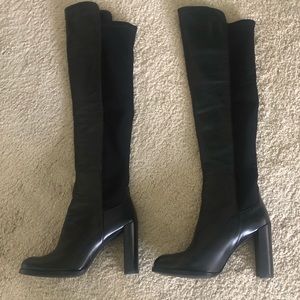 🔥🔥Stuart Weitzman over the knee boots black calf skin leather New size 8M ❤️